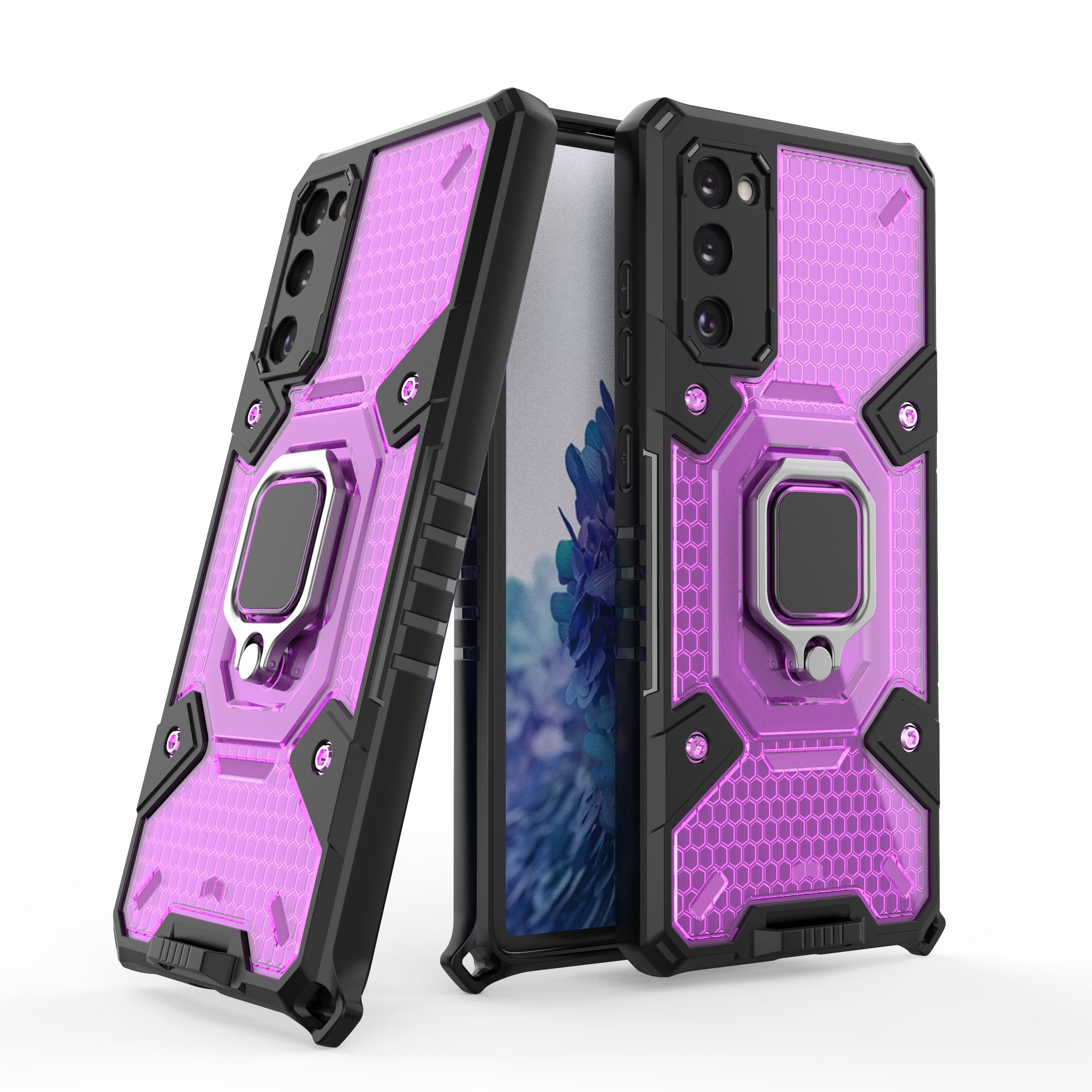 Tough Heavy PC+TPU Hybrid Kickstand Protective Phone Case with Holder Grip Magnetic Metal for Samsung Galaxy S20 FE 2022/S20 FE 4G/S20 FE 5G/S20 Lite - Purple Tough Heavy PC+TPU Hybrid Kickstand Protective Phone Case with Holder Grip Magnetic Metal for Samsung Galaxy S20 FE 2022/S20 FE 4G/S20 FE 5G/S20 Lite - Purple